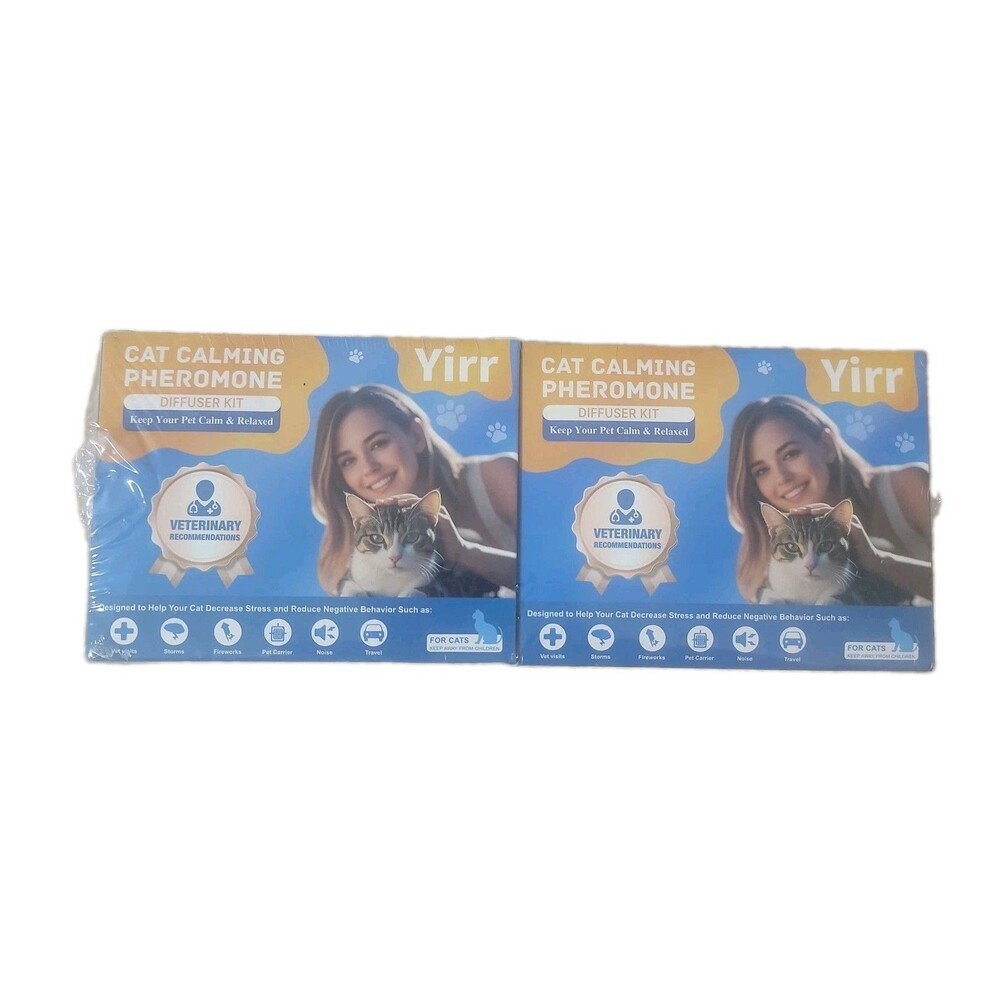 2-Pack Cat Calming Diffuser, Cat Calming Diffuser KitPheromone + 4 Refills Each